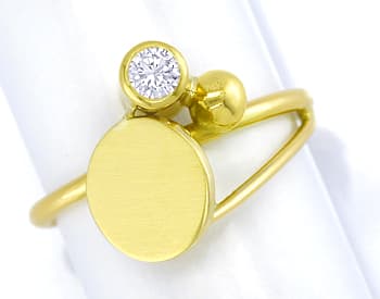 Foto 1 - Stylischer Design-Ring Gelbgold mit Brillant, S2658