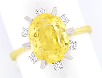 Foto 1 - Ring 4,8ct gelber Saphir lupenreine Diamanten, S5928