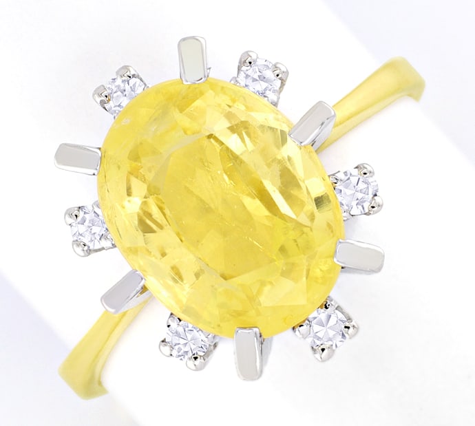 Foto 2 - Ring 4,8ct gelber Saphir lupenreine Diamanten, S5928