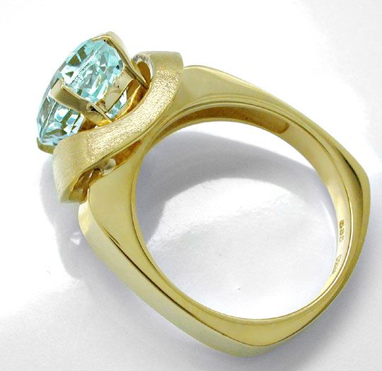 Foto 3 - Aquamarin Ring massives Top Design-Gelbgold, S6534